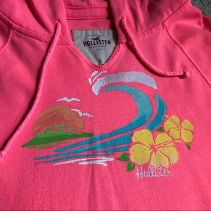 neon pink hollister hoodie
